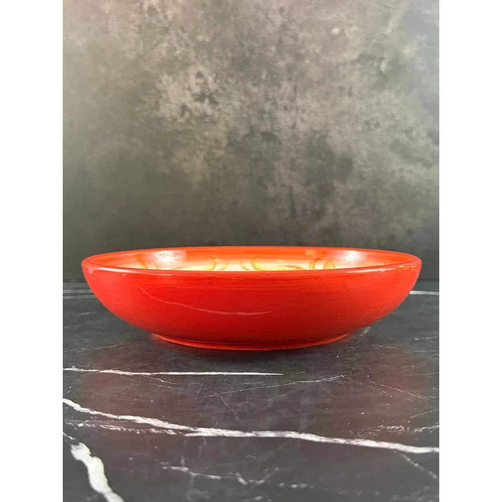 Vintage Pier 1 Imports Hand Painted Ironstone Red Rooster 9in Bowl